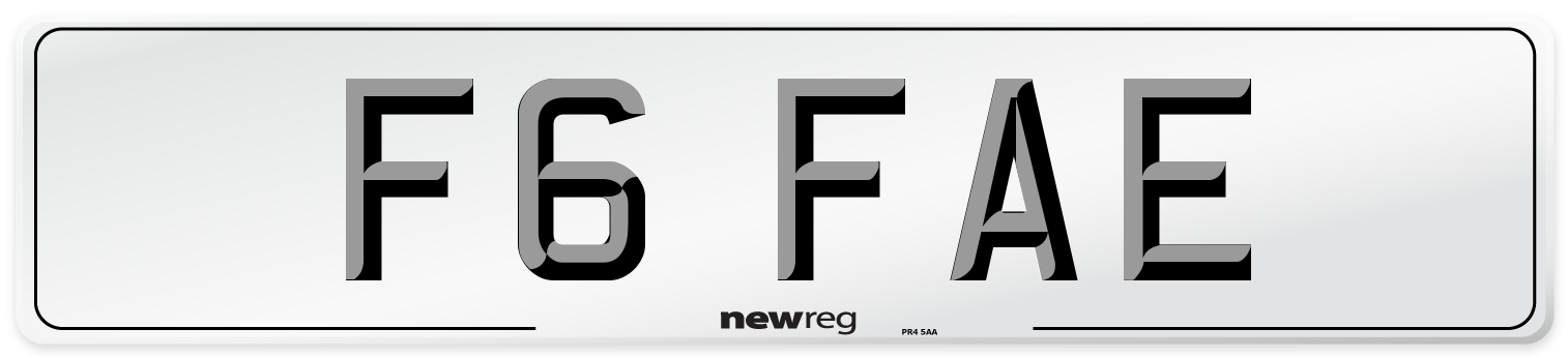 F6 FAE Number Plate from New Reg
